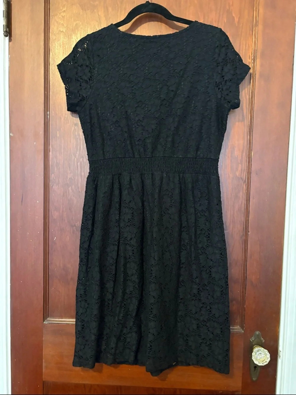 Isaac Mizrahi Black Lace V-Neck Midi Dress